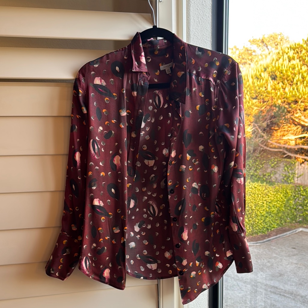 Jigsaw Burgundy Patterned Blouse